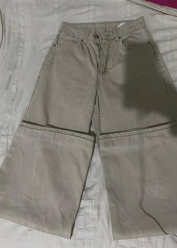 3 adet mavi, krem kadın kot denim pantolon - Görsel 8