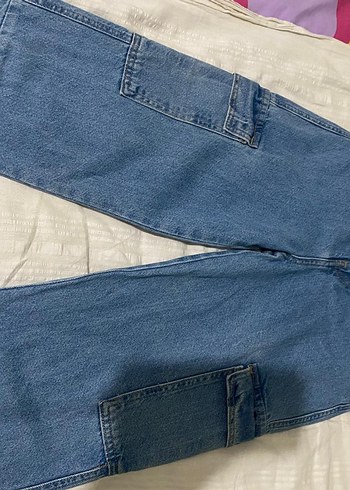 3 adet mavi, krem kadın kot denim pantolon - Görsel 12