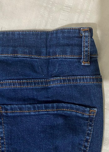 3 adet mavi, krem kadın kot denim pantolon - Görsel 2