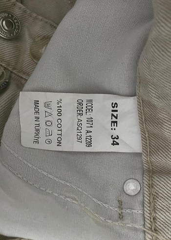 3 adet mavi, krem kadın kot denim pantolon - Görsel 7