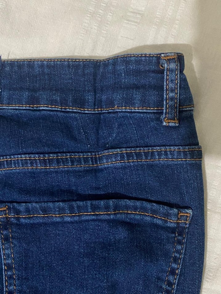 3 adet mavi, krem kadın kot denim pantolon - Görsel 2