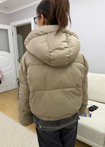 Bej Düğmeli Midi Kadın mont - Görsel 5