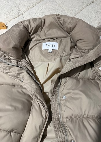 Bej Düğmeli Midi Kadın mont - Görsel 2