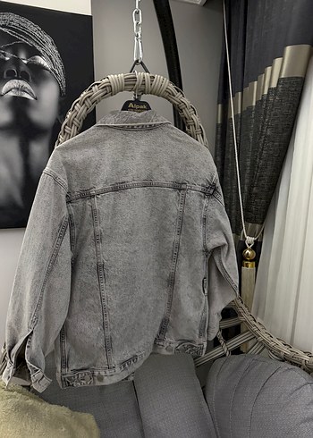 Gri Düğmeli Kadın Denim Ceket - Görsel 3