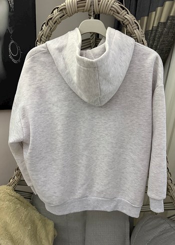 Gri Fermuarlı Kadın Sweatshirt xs s m - Görsel 3