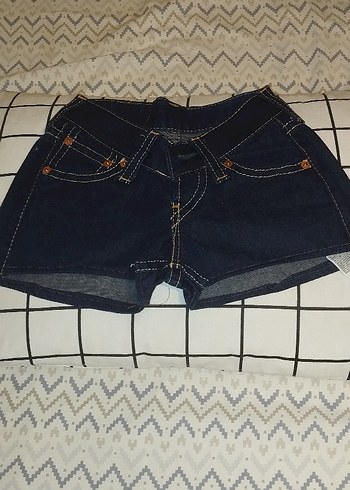 Kadın Koyu Mavi Mini Denim Şort