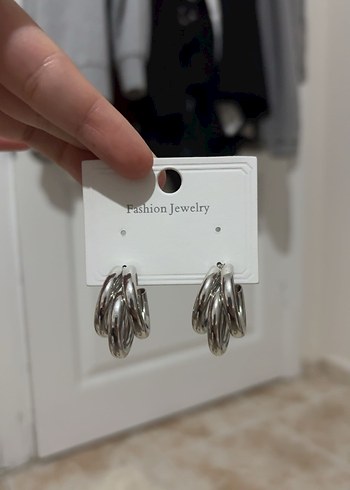 Elastik Mini Gri Sokak Stili Küpeler - Görsel 2