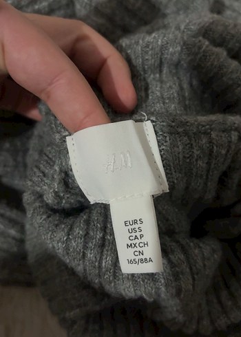 Gri Örgü Boğazlı Kadın H&M Kazak - Görsel 3