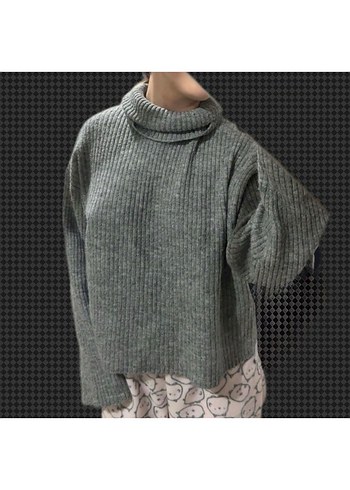 Gri Örgü Boğazlı Kadın H&M Kazak - Görsel 2