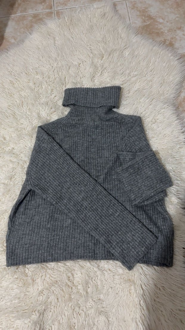 Gri Örgü Boğazlı Kadın H&M Kazak - Görsel 4