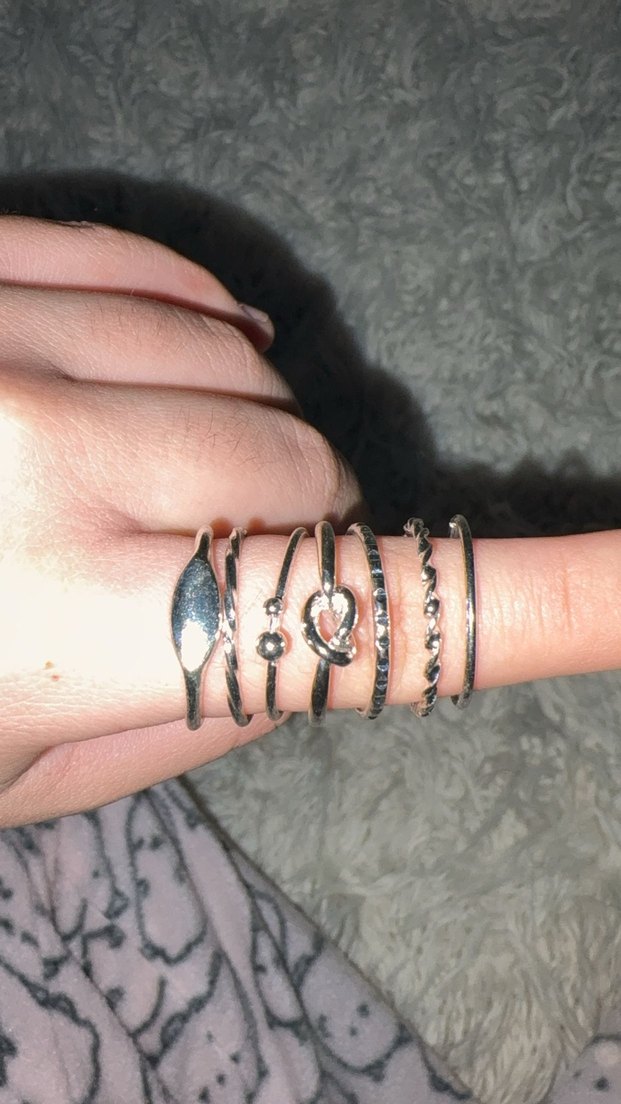 Gri 7li Bohem H&M Yüzük Seti - Görsel 2