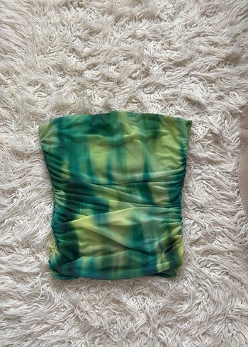 Straplez Astarlı Tül Bluz - Görsel 3