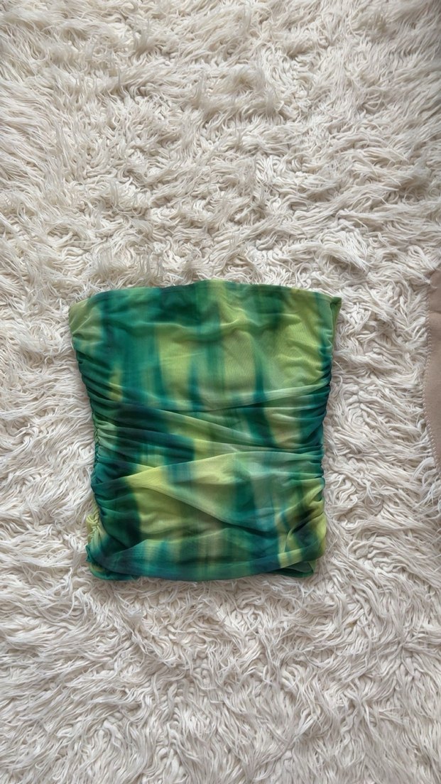 Straplez Astarlı Tül Bluz - Görsel 3