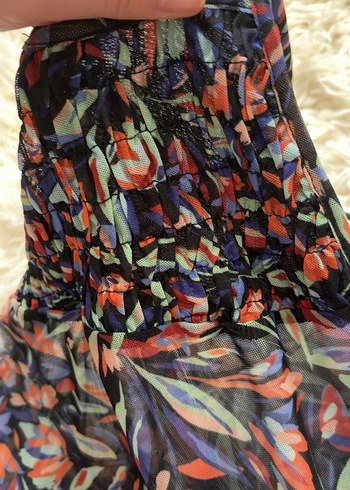 Çok Renkli Askılı Mini Bluz - Görsel 5