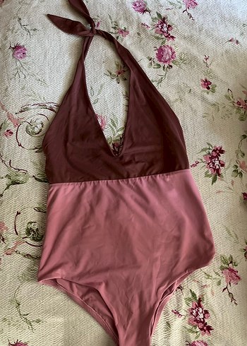 Bordo Pembe Bohem Tarzı Askılı Mayo - Görsel 2