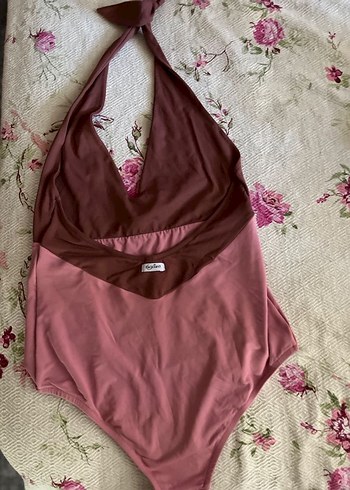 Bordo Pembe Bohem Tarzı Askılı Mayo - Görsel 3