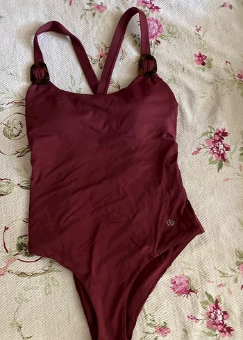 Bordo Askılı Drapeli Kadın Mayo AYJE marka - Görsel 3