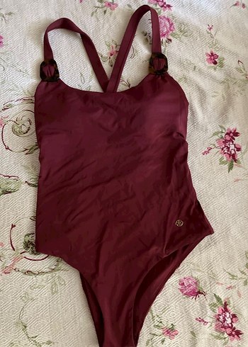 Bordo Askılı Drapeli Kadın Mayo AYJE marka - Görsel 4