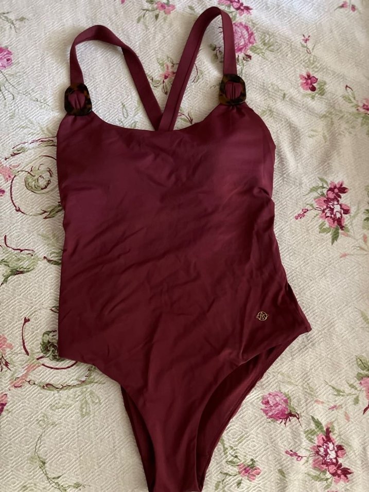 Bordo Askılı Drapeli Kadın Mayo AYJE marka - Görsel 4