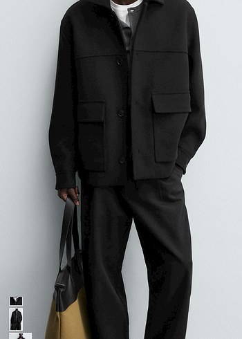 zara regural fit cepli kaban - Görsel 7