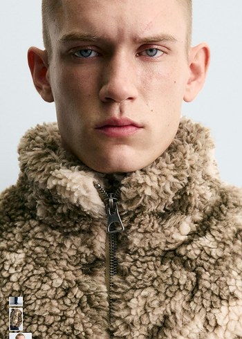 zara desenli suni ceket - Görsel 6