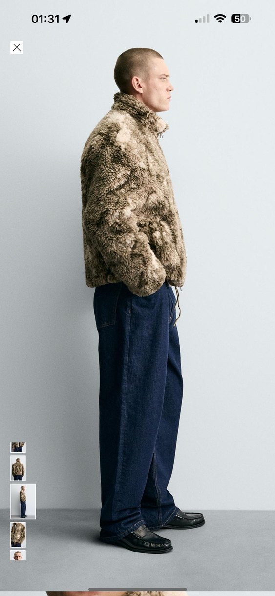 zara desenli suni ceket - Görsel 3