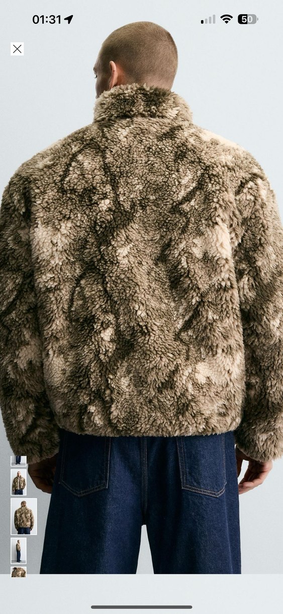 zara desenli suni ceket - Görsel 4