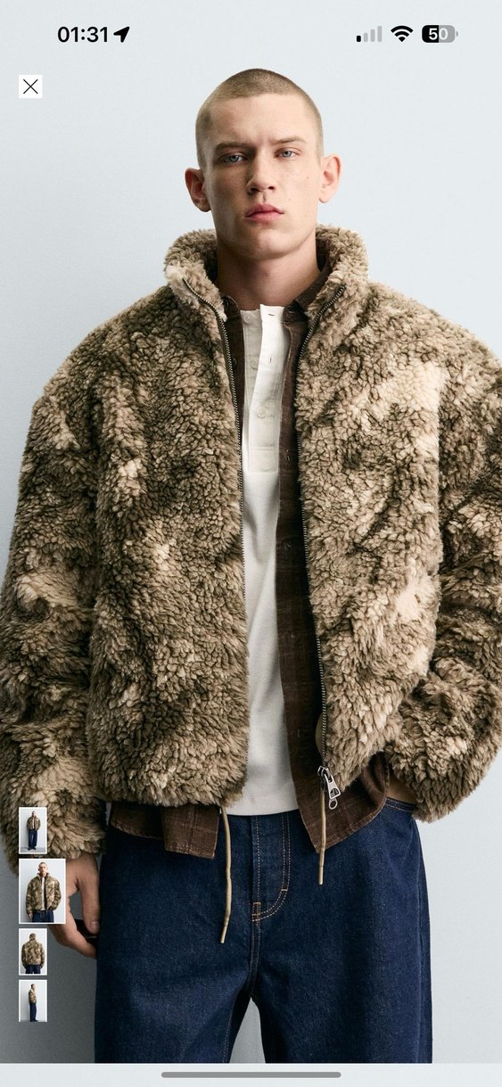 zara desenli suni ceket - Görsel 5