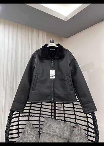 zara çift yüzlü suni deri ceket - Görsel 5