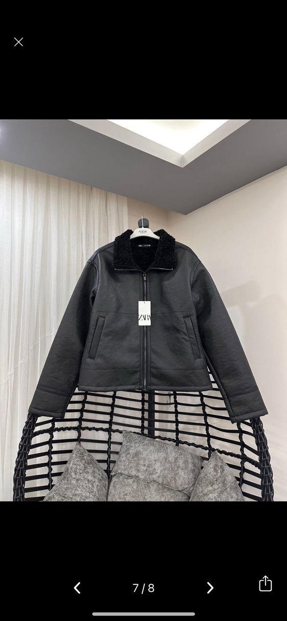 zara çift yüzlü suni deri ceket - Görsel 5