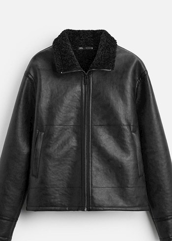 zara çift yüzlü suni deri ceket - Görsel 2