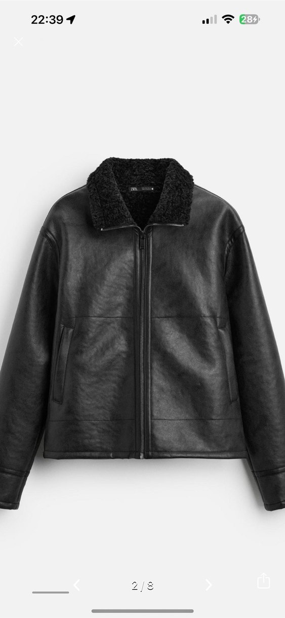 zara çift yüzlü suni deri ceket - Görsel 2