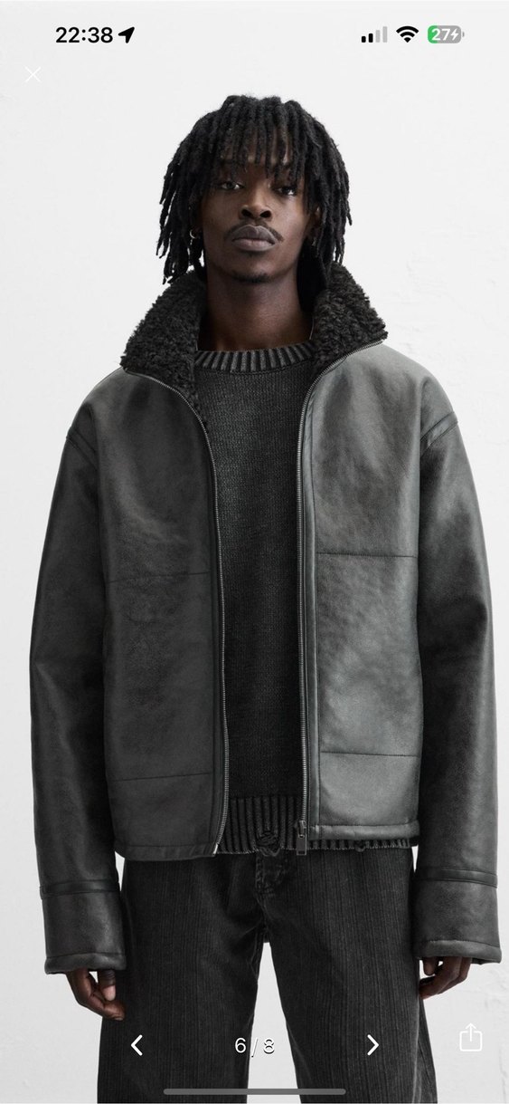 zara çift yüzlü suni deri ceket - Görsel 4