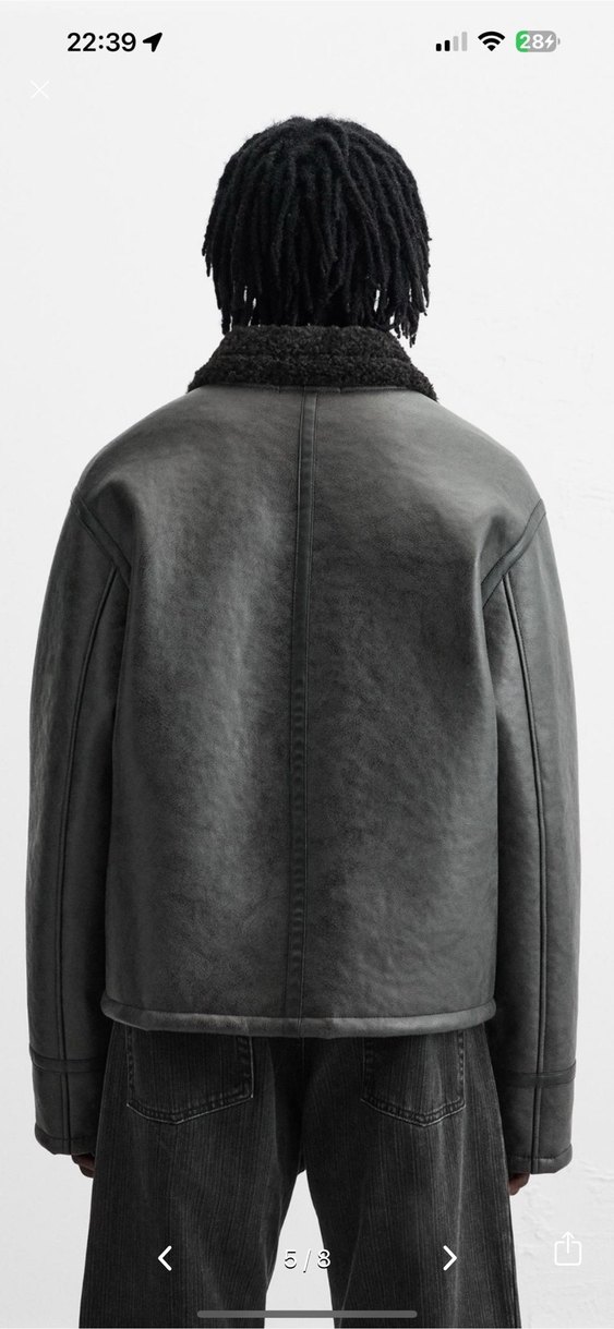 zara çift yüzlü suni deri ceket - Görsel 3