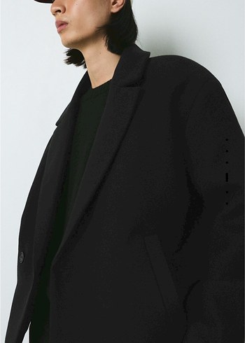 bershka kruvaze kaşe ceket - Görsel 5