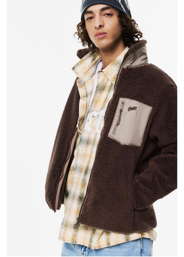 pull bear suni yünlü kombin ceket - Görsel 4