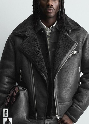 zara kontrast deri ceket - Görsel 2