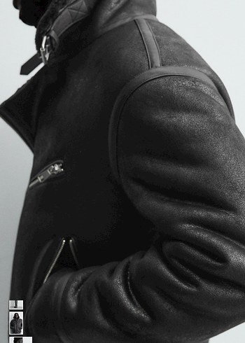 zara kontrast deri ceket - Görsel 5