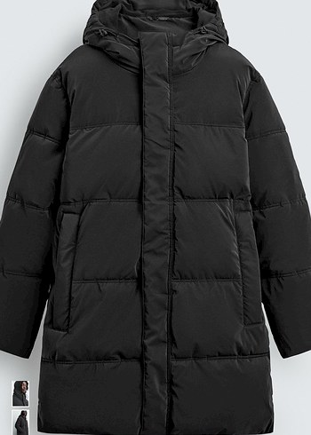 zara uzun şişme kaban - Görsel 6