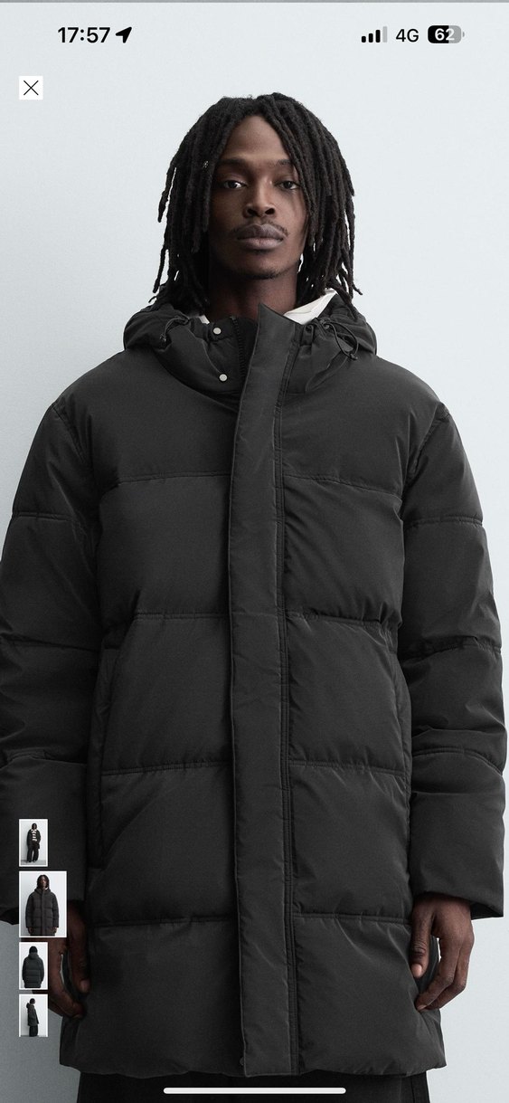 zara uzun şişme kaban - Görsel 2