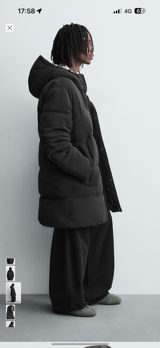 zara uzun şişme kaban - Görsel 3