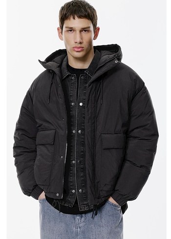 pull bear kısa şişme ceket - Görsel 5