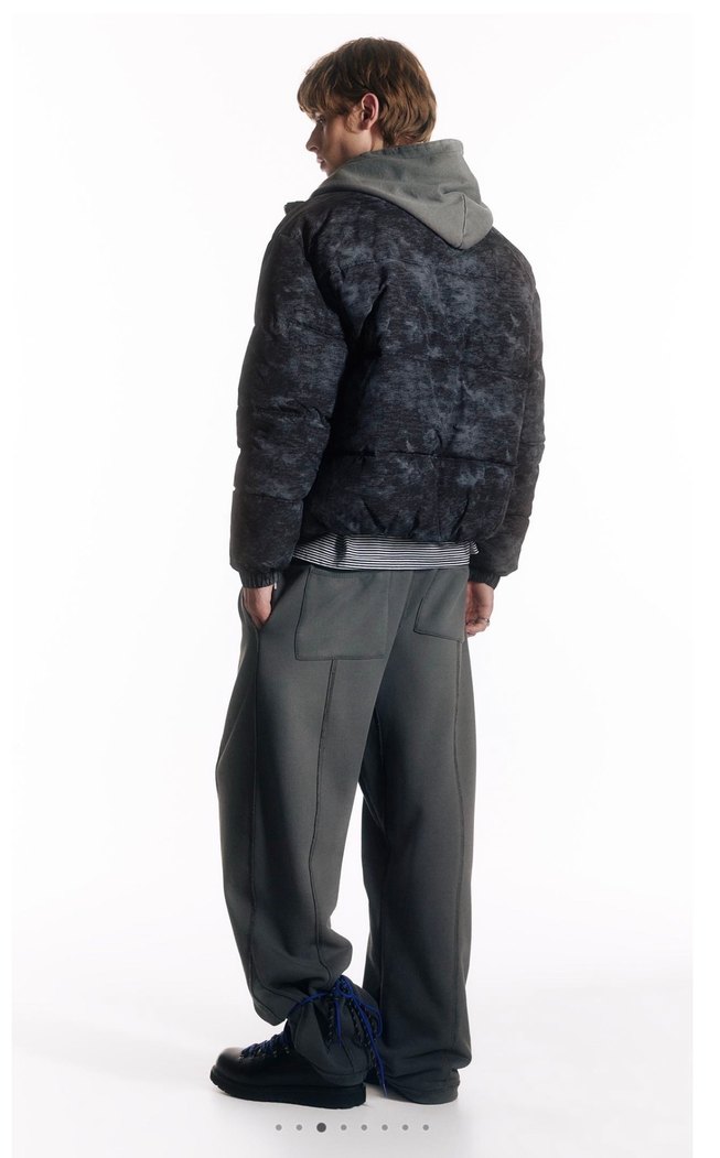 pull bear batık desenli şişme ceket - Görsel 4