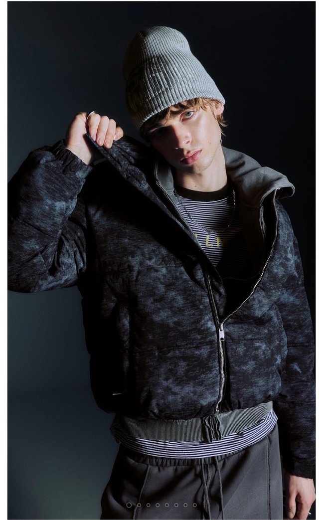 pull bear batık desenli şişme ceket - Görsel 3