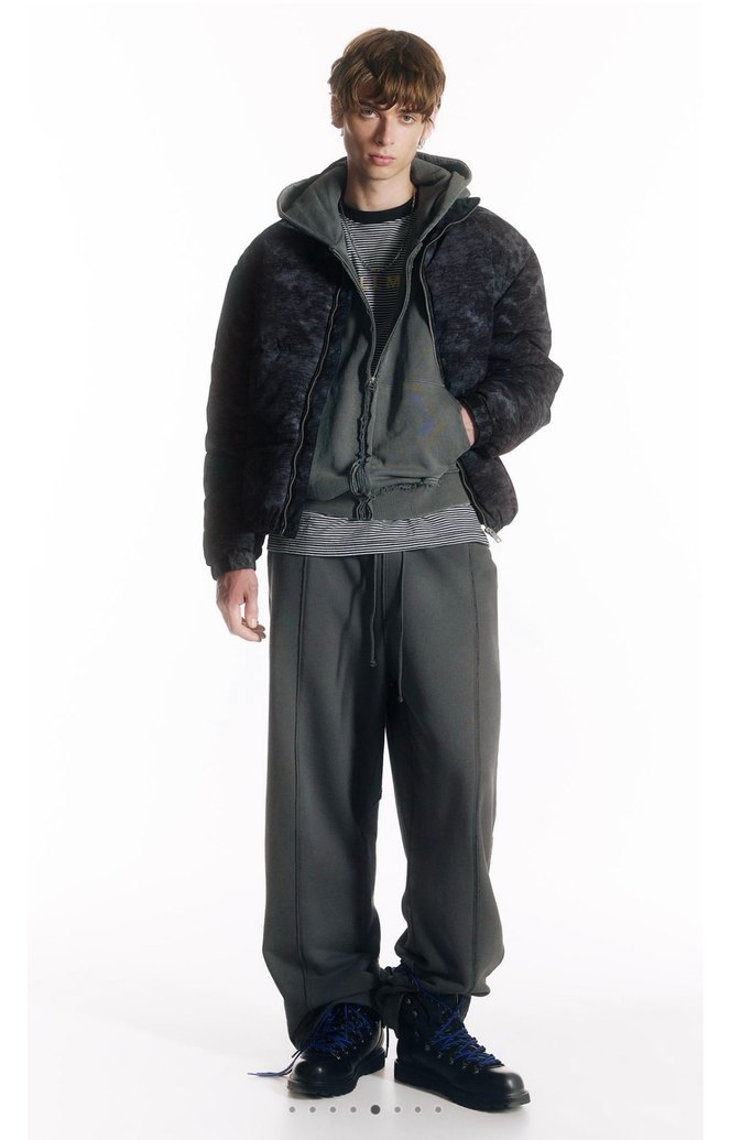 pull bear batık desenli şişme ceket - Görsel 2