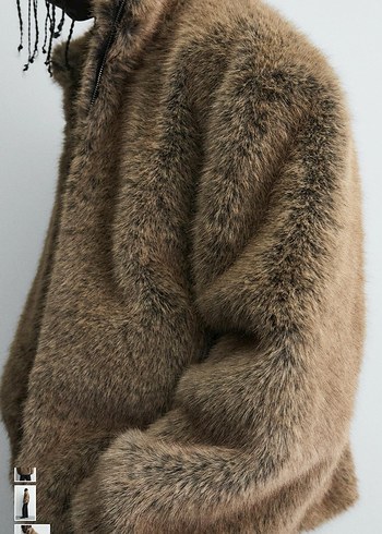 zara kısa suni kaban - Görsel 3