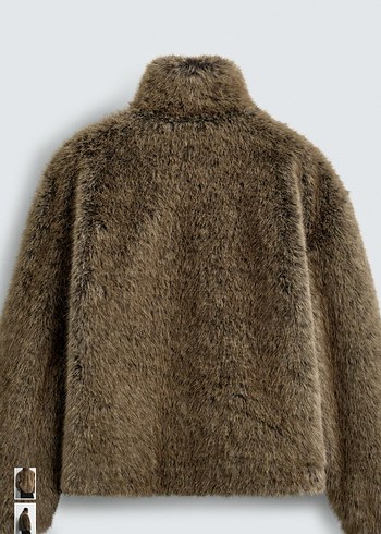 zara kısa suni kaban - Görsel 6