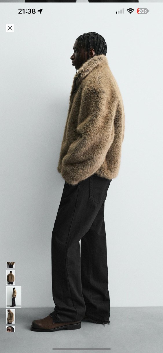 zara kısa suni kaban - Görsel 4