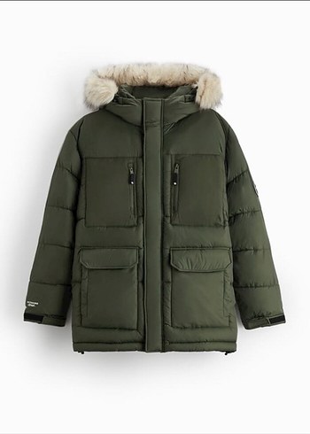 zara kapüşonlu şişme mont - Görsel 3