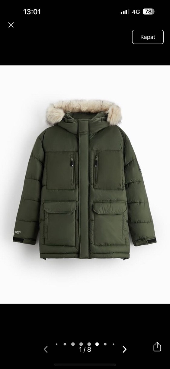 zara kapüşonlu şişme mont - Görsel 3